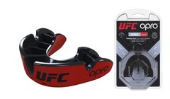 OPRO Капа боксерская UFC Adult 10+ Silver Red\Black, Красный/черный, One saze