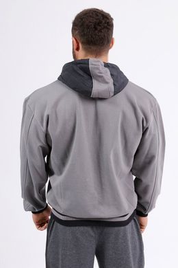 Big Sam, Кофта с капюшоном на замке (BS3581), Черная/Серая ( XL )