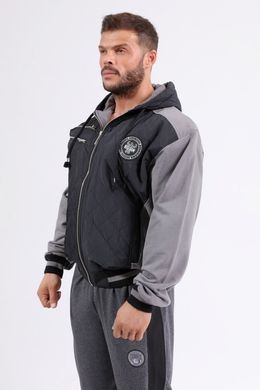 Big Sam, Кофта с капюшоном на замке (BS3581), Черная/Серая ( XL )