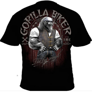 Silberr&uuml;cken T-Shirt GB68 "Gorilla Biker Keep Cool" &mdash; Black (L)
