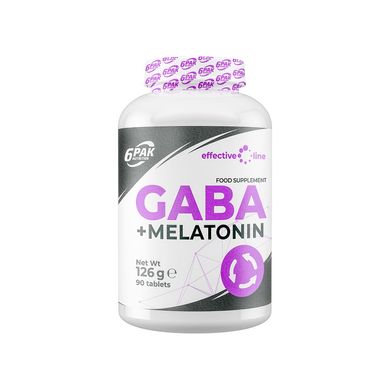 6PAK Nutrition, Вітаміни Gaba + Melatonin, 90 таблеток