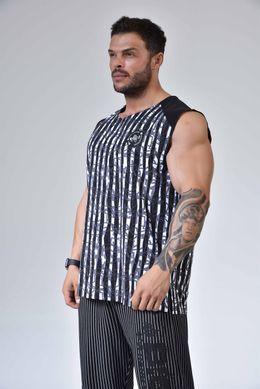 Big Sam, Футболка без рукава Bodybuilding Mens T-Shirt 2312 Чорно\Біла (L)