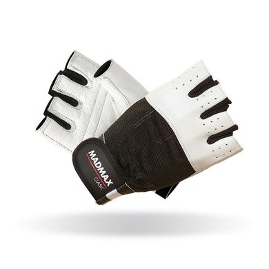 MadMax, Перчатки спортивные Classic MFG 248. Цвет черный/белый (L)