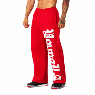 Штани спортивні чоловічі широкі YoungLA 2127 Big Patch Sweats Red Wash червоні L