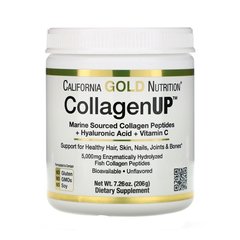 California Gold Nutrition, Риб'ячий колаген CollagenUP Marine Collagen Hyaluronic Acid Vitamin C, 206 грам, Без смаку, 206 грам