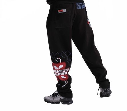 Big Sam, Штаны спортивные зауженные теплые (BS1045) Pants, Черно / Красные ( S )