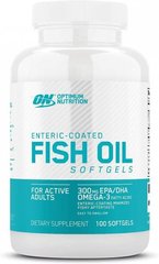 Optimum Nutrition Риб'ячий жир Enteric-Coated Fish Oil, 100 капсул, 100 капсул
