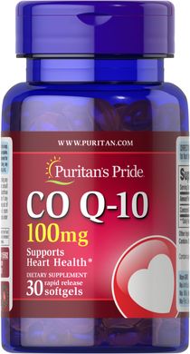 Puritans Pride, Коензим CO Q-10 100mg, 30 капсул