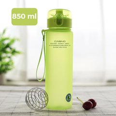 Casno, Бутылка для воды KXN-1183 Tritan Green 850 мл с металлическим венчиком, Серый, 850 мл