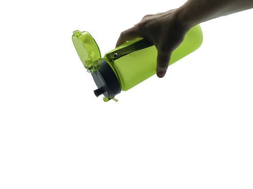 Casno, Бутылка для воды KXN-1183 Tritan Green 850 мл с металлическим венчиком, Серый, 850 мл