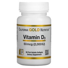 California Gold Nutrition Витамин Vitamin D3 50 mcg (2000 IU), 90 капсул