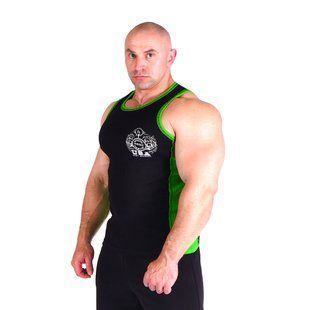 NPC Wear (USA), Майка Interlock Ribbed Tank Top(MD7609-1), Черно-Зеленая ( L )