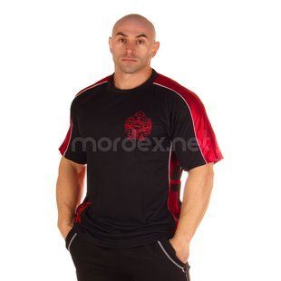 NPC, Футболка для бодибилдинга Micro/Polyester Top, черно-красная (L)