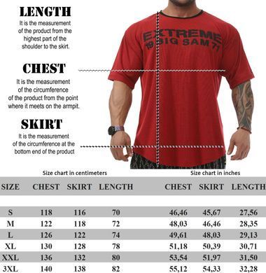 Big Sam, Футболка-Размахайка (Rag Top Gym T-shirt BGSM 3330-BURGUNDY) Красный ( M )