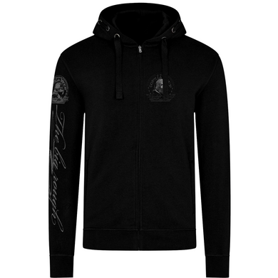 Silberr&uuml;cken Herren Premium Kapuzenjacke "Gorilla Biker" (GB47) &ndash; Black (XL)