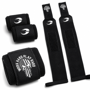 Кистевые бинты GASP Hardcore Wrist Wraps 24&Prime; Black/White, 56 см