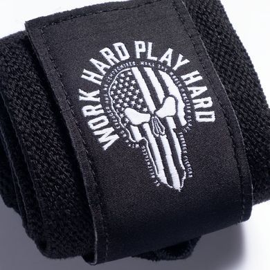 Кистевые бинты GASP Hardcore Wrist Wraps 24&Prime; Black/White, 56 см
