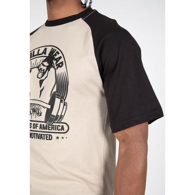 Gorilla Wear, Футболка с удлиненным рукавом (3\4 Logan Oversized T-Shirt Beige/Black) ( L )