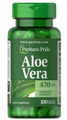 Puritans Pride, Витамины Aloe Vera 470 mg, 100 капсул