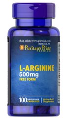 Puritans Pride, Донатор азоту L-Arginine 500 mg, 100 капсул