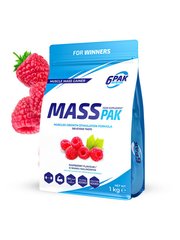 6PAK Nutrition, Гейнер Mass PAK, 1000 грамм ( Raspberry )