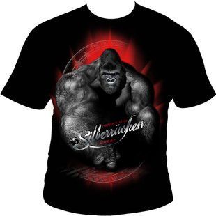 Silberrucken, Футболка Alpha Gorilla T-Shirt schwarz, Черный, 2XL