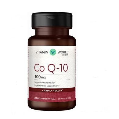 Vitamin World, Коэнзим Co Q-10 100 mg, 60 капсул, 60 капсул
