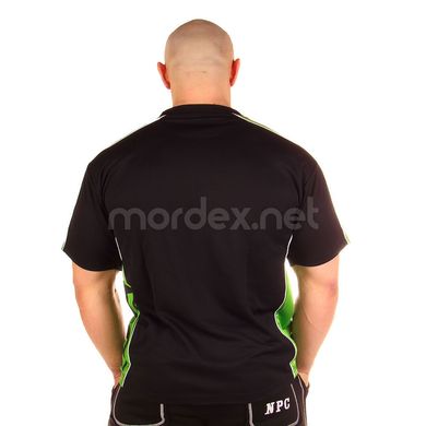 NPC, Футболка для бодибилдинга Micro/Polyester Top, черно-зеленая (M)