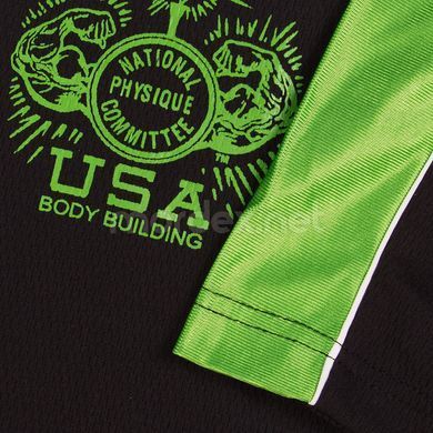 NPC, Футболка для бодібілдингу Micro / Polyester Top, чорно-зелена (M)