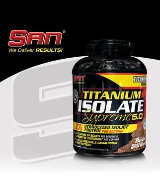 SAN, Протеин Titanium Isolate Supreme 2270 g, Клубничный йогурт, 2284 грамм