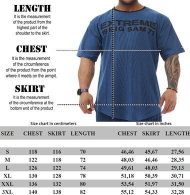 Big Sam, Футболка-Размахайка (Rag Top Gym T-shirt BGSM 3330-BLUE) Синий ( XXL )