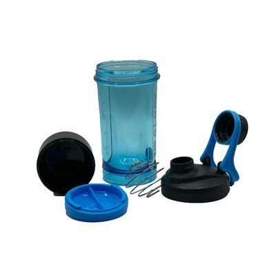 Casno, Спортивный шейкер с контейнером KXN-1199 Blue, 600 мл, Синий/черный, 600 мл