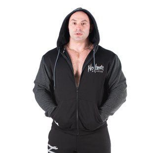 No Limits, Толстовка тепла Mesh Zipped Hoodie(фліс) (MD7423-1), Чорна\Сіра ( M )