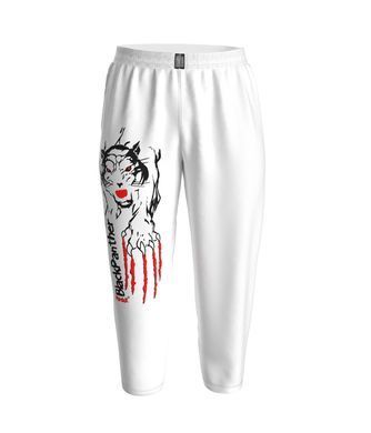 Штани спортивні звужені Mordex Black Panther Tattoo Old School білі, M
