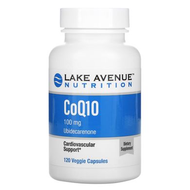 Lake Avenue Nutrition, Коэнзим CoQ10, USP Grade, 100 mg, 120 капсул, 120 капсул