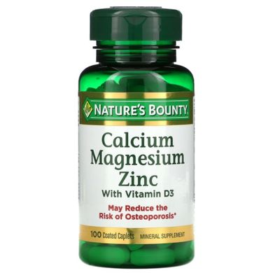 Natures Bounty, Микроэлементы Calcium Magnesium Zinc with Vitamin D3, 100 таблеток