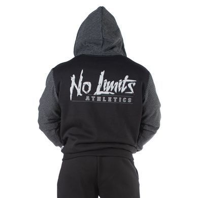 No Limits, Толстовка теплая Mesh Zipped Hoodie(флис) (MD7423-1), Черная\Серая ( M )