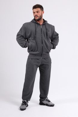 Big Sam, Толстовка-Кофта(Зимняя флис) с капюшоном на замке (BS3626), Серая ( XXXL )