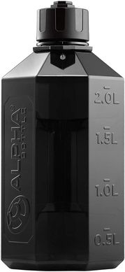 Alpha Designs, Бутылка для воды XXL Water Jug Smoke Black - Black Strap, 2400 мл, Черный, 2400 мл