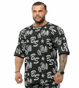 Big Sam, Футболка-Размахайка(Bodybuilding Mens Towel Gym Rag Top 3316) Серый\Черный ( XL )