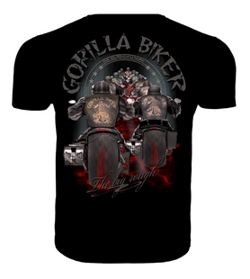 Silberr&uuml;cken T-Shirt Gorilla Biker Infinity Legion GB69 Sonderdruck &mdash; Black (L)