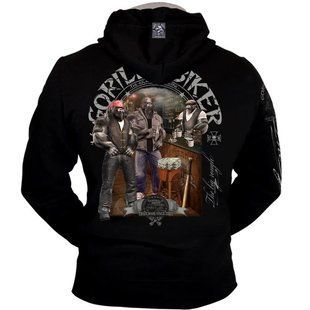Silberr&uuml;cken Kapuzenjacke "Gorilla Biker Deal" GB78 &ndash; Black (XXL)