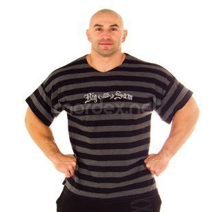 Big Sam, Футболка для бодибилдинга 2781 T-SHIRT Черно\Серая, Черный/серый, M