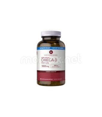 Vitamin World, Рыбий жир Omega-3 Fish Oil 1000 мг, 400 капсул