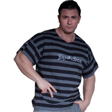 Big Sam, Футболка для бодібілдингу 2781 T-SHIRT Чорно \ Сіра, Чорний / сірий, M