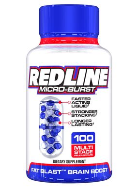 VPX Sports, Жиросжигатель Redline Micro-Burst Multi-stage Fat Blast Brain Boost, 100 капсул