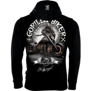 Silberr&uuml;cken Herren Premium Kapuzenjacke "Gorilla Biker Hoss" GB84 &ndash; Black (XXL)