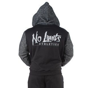 No Limits, Толстовка тепла Mesh Zipped Hoodie(фліс) (MD7425-1), Чорна\Сіра ( M )
