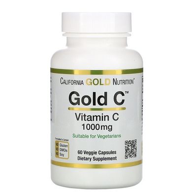 California Gold Nutrition, Вітамін Vitamin C 1000 mg, 60 капсул, 60 капсул