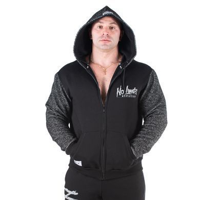 No Limits, Толстовка теплая Mesh Zipped Hoodie(флис) (MD7425-1), Черная\Серая ( M )